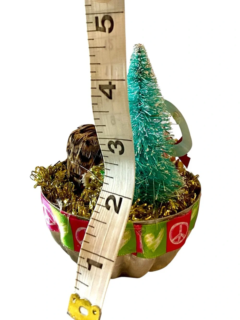 Handmade Holiday Christmas Vignette with Owl and Tree